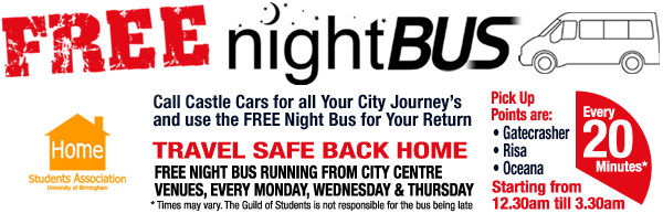 Castle Cars FREE Student Night Bus